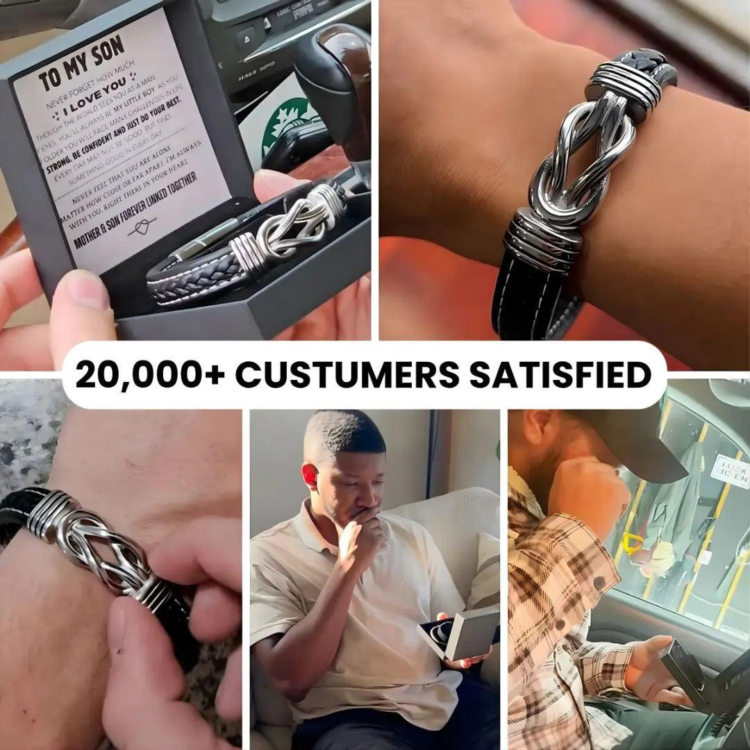 Men’s knot bracelet in vegan leather, sentimental gift1.