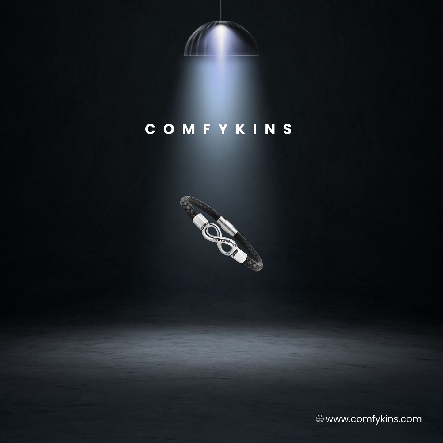 Personalized infinity bracelet, custom engraved with names or messages for a meaningful and timeless gift.6