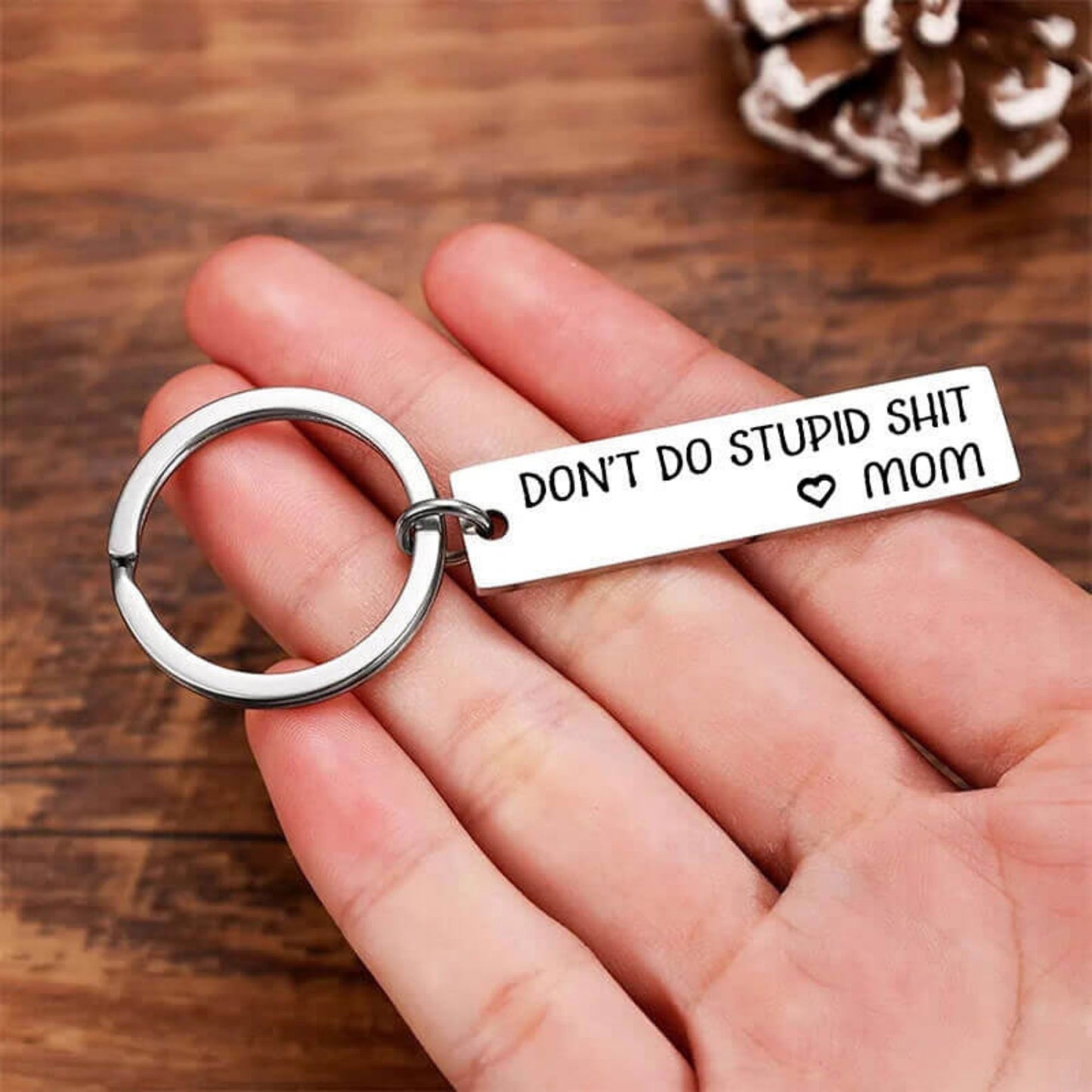 funny keychain, don’t do stupid keychain, new driver gift, gift for son, gift for daughter, motivational keychain, stainless steel keyring, gift from mom dad
