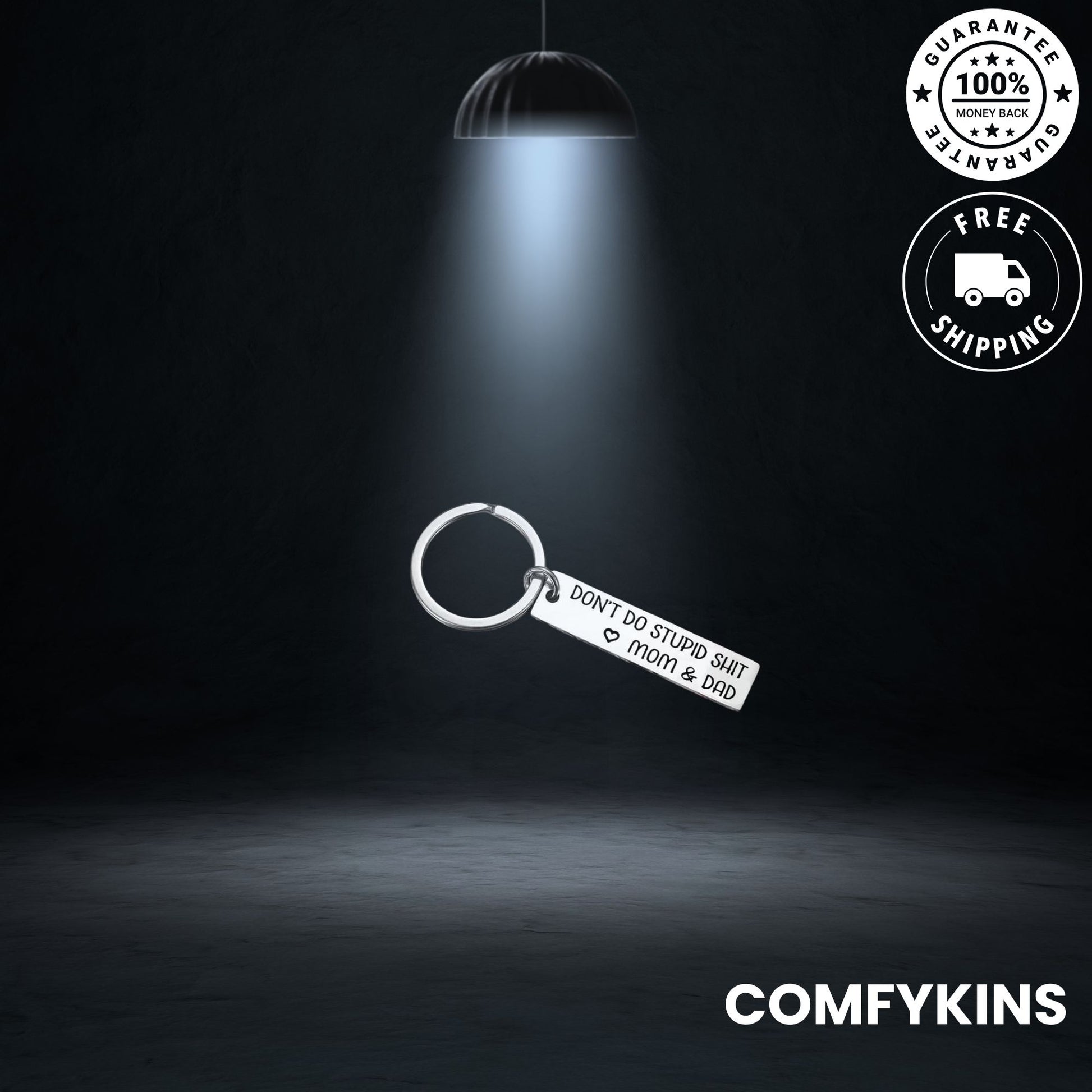 funny keychain, don’t do stupid keychain, new driver gift, gift for son, gift for daughter, motivational keychain, stainless steel keyring, gift from mom dad