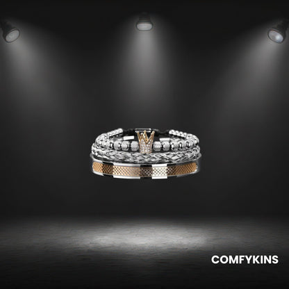 Luxury crown men’s bracelet with hemp cord and stainless-steel clasp.1