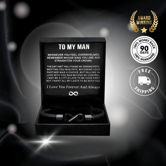 Personalized infinity bracelet, custom engraved with names or messages for a meaningful and timeless gift...