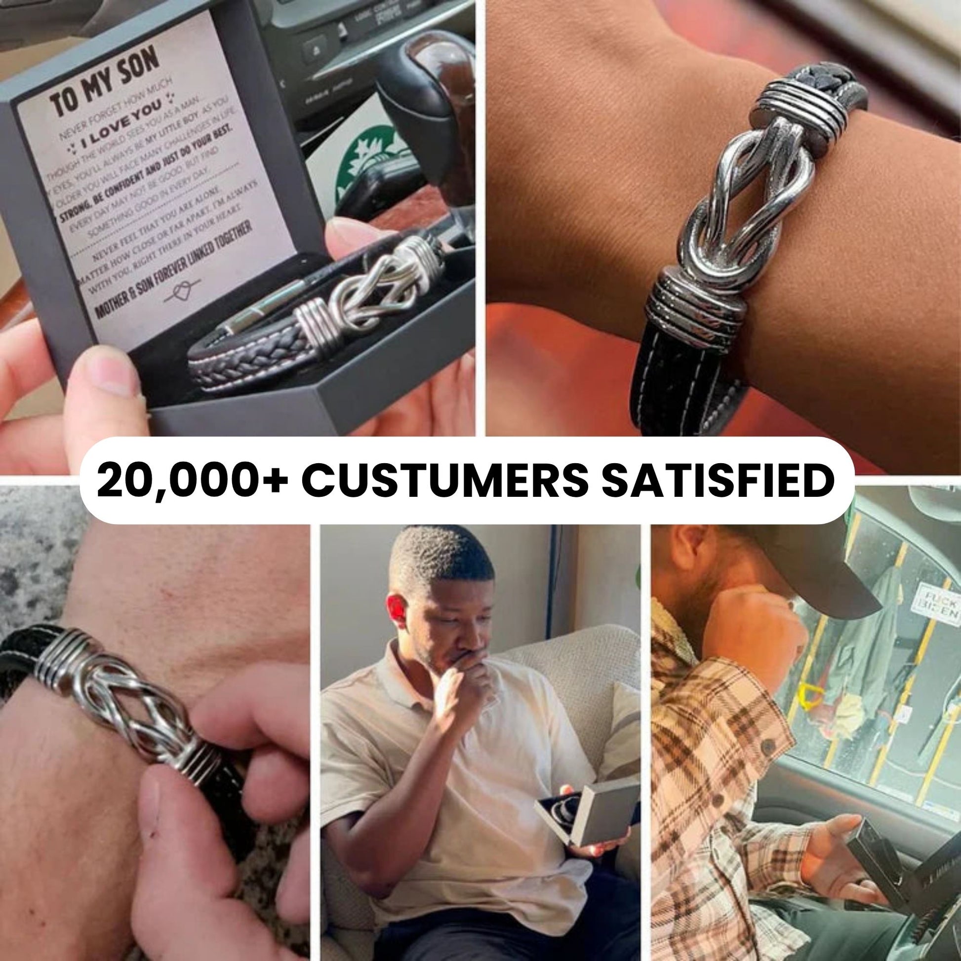 Men’s knot bracelet in vegan leather, sentimental gift1.