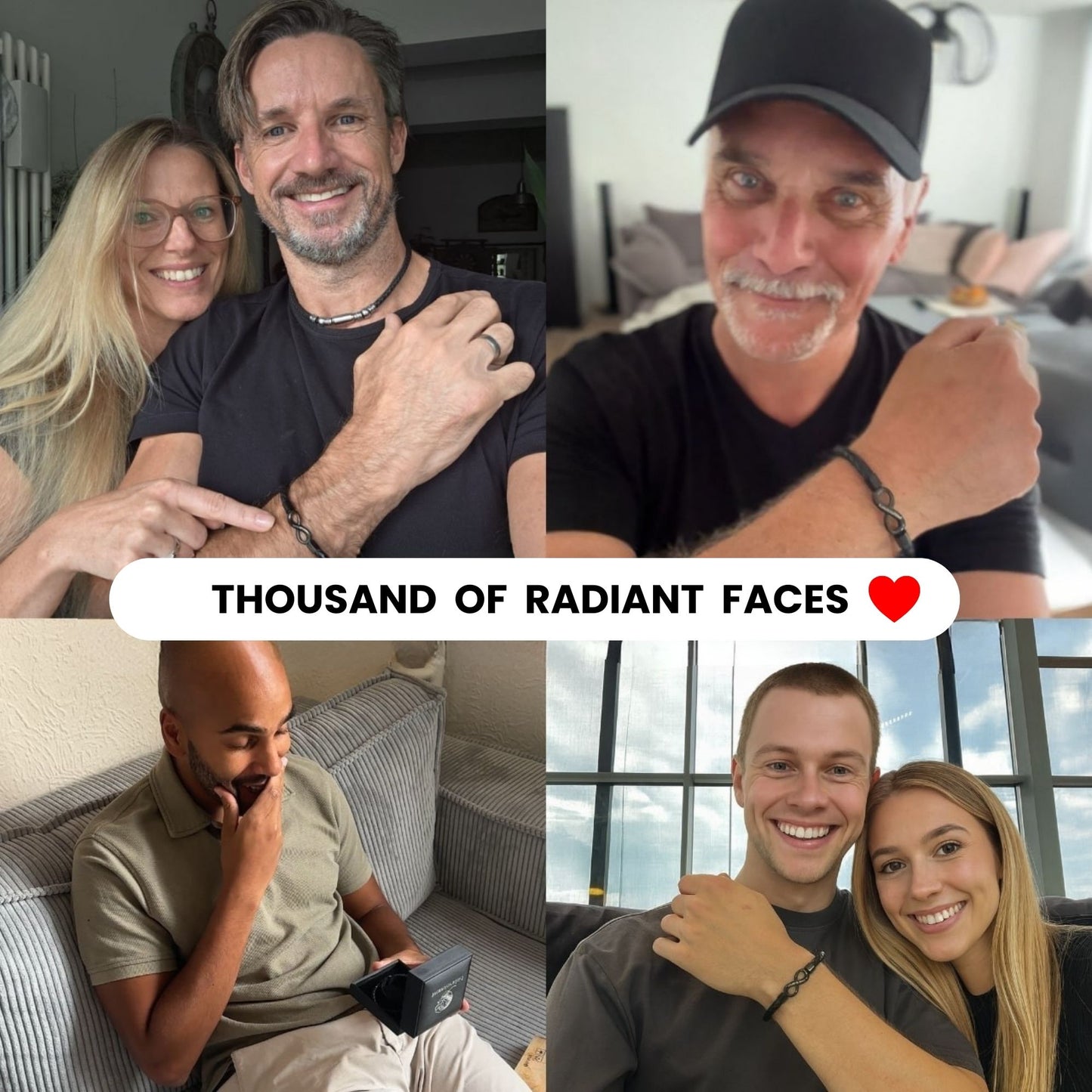 Customer reviews of personalized bracelets showcasing heartfelt moments and meaningful gifts.1