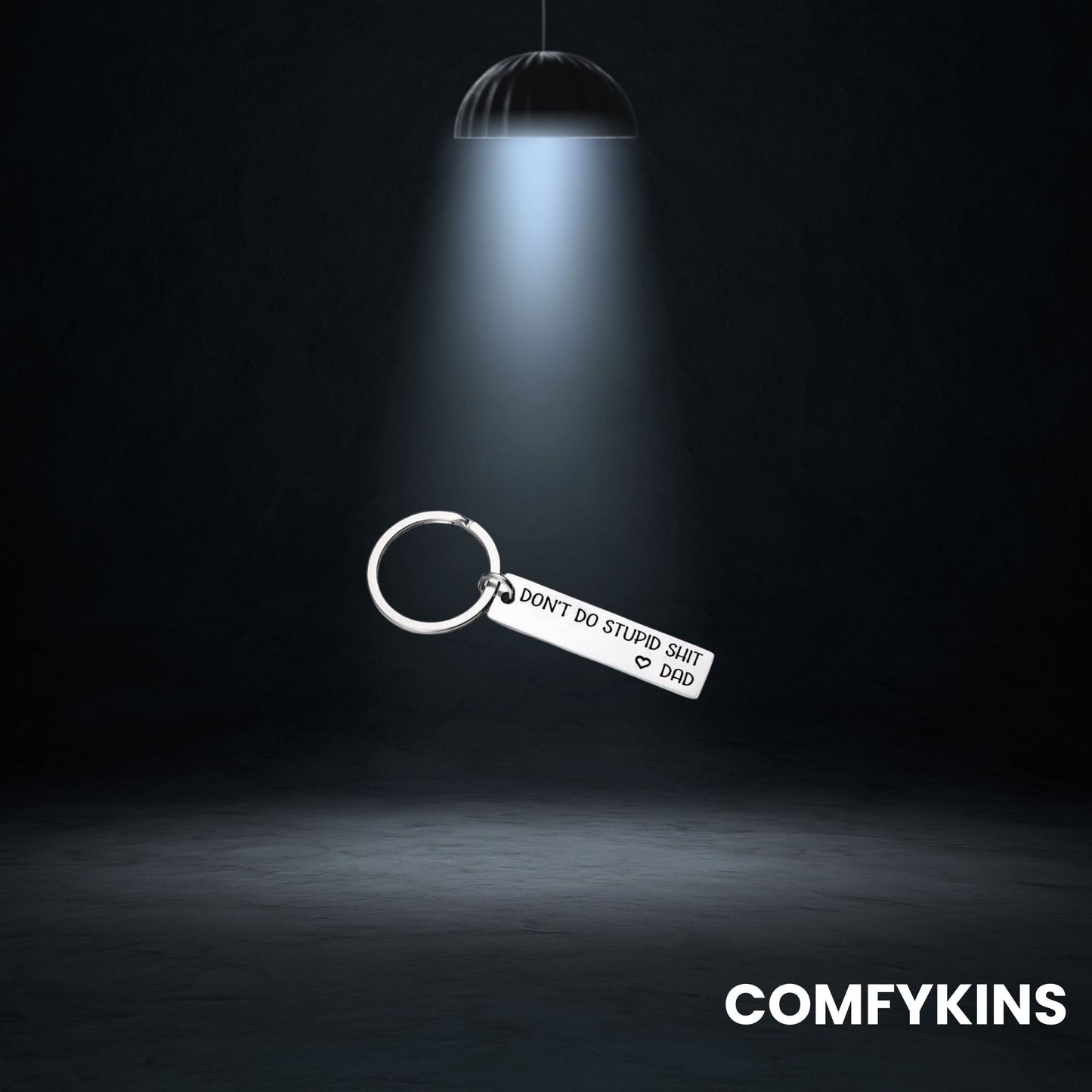 Humorous safety reminder keychain gift for kids and teens.