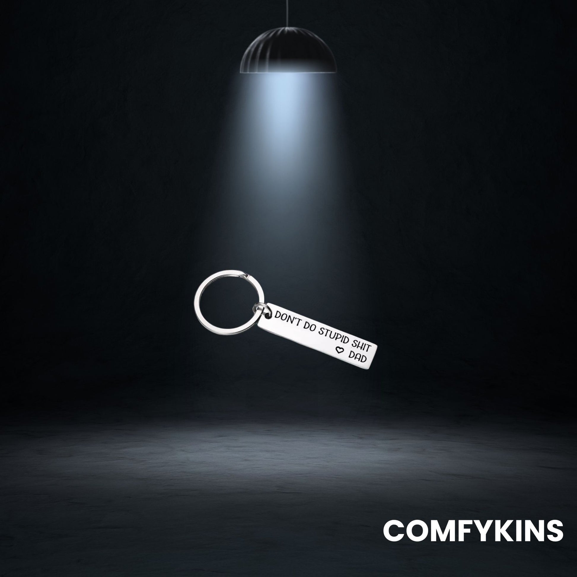 Humorous safety reminder keychain gift for kids and teens.